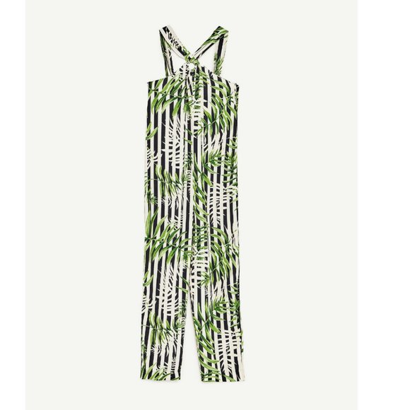 NWT Zara Size XS Long Exotic Halter Jumpsuit - Picture 6 of 6
